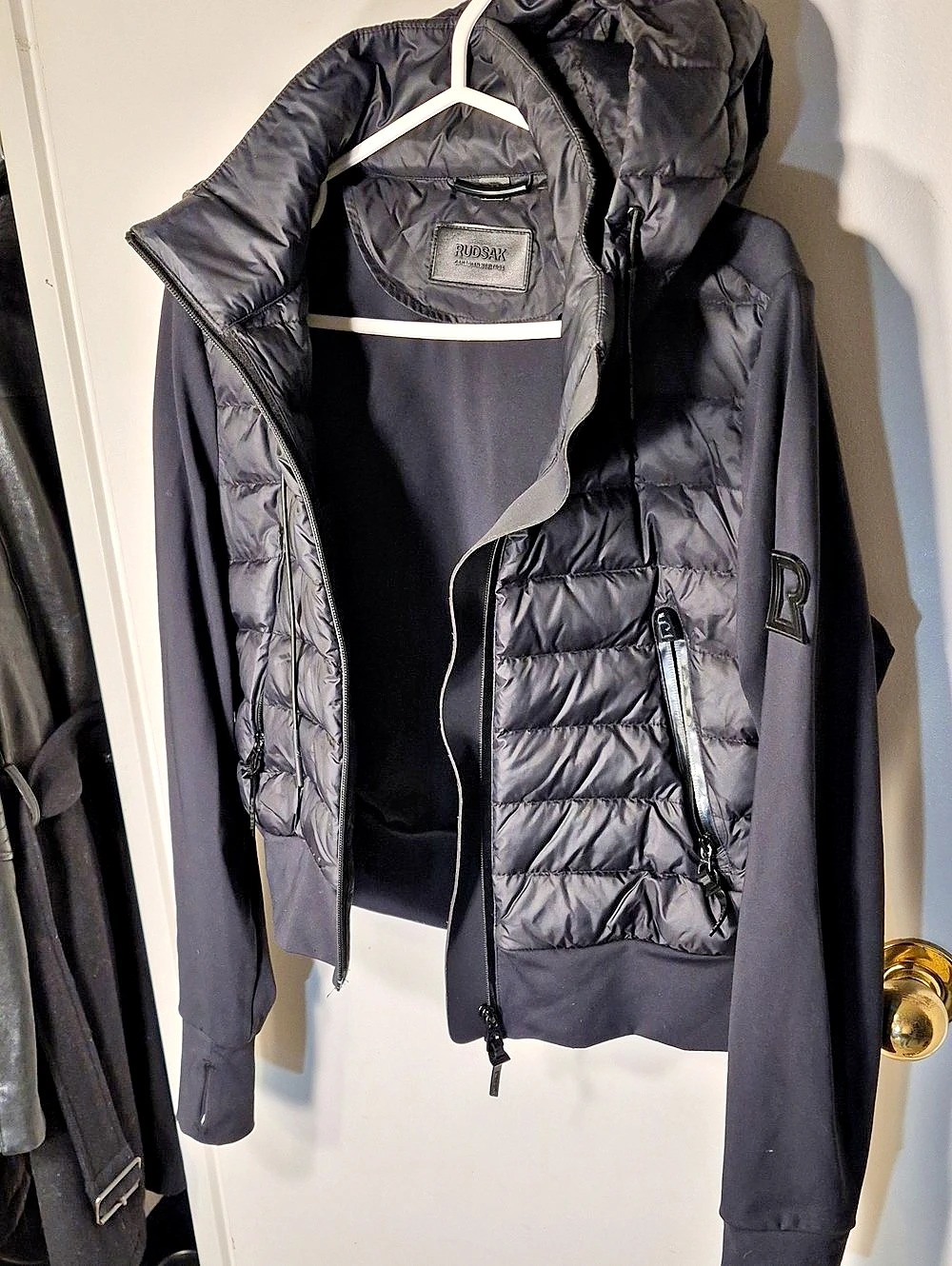 RUDSAK Merina Lightweight Down Jacket Black Hooded Puffer